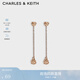 CHARLES&KEITH25夏新品玫瑰后花園系列時(shí)尚耳線耳釘CK5-43220045 Brushed Rose Gold拉絲玫瑰金 2個(gè)