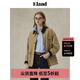 ELAND衣戀短外套女工裝風(fēng)燈芯絨撞色領(lǐng)休閑純棉夾克2025春季新款 卡其色(35)Beige S 160
