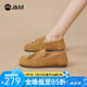 快樂瑪麗（J&M）勃肯鞋女2025秋季新款全包圓頭復(fù)古豆豆鞋舒適一腳蹬平底單鞋女 駝色 37