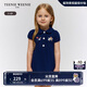 Teenie Weenie Kids小熊童裝25年春夏新款女寶寶A版娃娃領(lǐng)連衣裙 藏青色 120cm