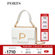 PORTS寶姿PORTS AMBER鱷魚紋頭層牛皮革斜挎包女LM9A1835EAHUC009 白色