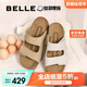 百麗厚乳吐司鞋2代厚底夏新商場(chǎng)同款勃肯拖女D5Z2DBT5 杏色 38