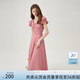 范思藍恩紅白格子約會(huì )連衣裙女2024夏季新款遮肉飛飛袖裙子12344 紅白格 M