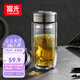 富光玻璃杯雙層 帶茶隔高硼硅玻璃水杯 茶水分離車載泡茶杯子男400ml
