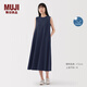 無(wú)印良品（MUJI）女式 涼感防紫外線無(wú)袖連衣裙 女裝長(zhǎng)裙裙子夏季涼感物語(yǔ)硬核防曬 藏青色 M (160/84A)
