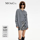 MO&Co.春秋重工愛(ài)心釘鉆V領(lǐng)毛衣開(kāi)衫外套 中花灰色 S 160