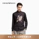 EMPORIO ARMANI/阿瑪尼官方旗艦新款男士百合印花長(zhǎng)袖休閑襯衫夏季 FC166-黑色 L  (推薦：150-165斤)