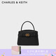 CHARLES&KEITH質(zhì)感金屬扣凱莉包手提包單肩包包女包生日七夕禮物CK2-50270880
