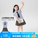 左西女童夏裝套裝2025新款兒童學(xué)院風(fēng)女孩夏季襯衫百褶裙潮 藍(lán)色 140