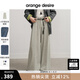 orangedesire【走路帶風(fēng)】orange desire復(fù)古寬松大容量闊腿褲2025春松弛褲子 灰綠色 M