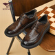 七匹狼品牌男士皮鞋男2025秋季新款透氣軟底商務(wù)西裝英倫真皮休閑皮男鞋 棕色 41 【標準皮鞋碼】