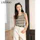 LAGOGO條紋修身背心女拉谷谷2025年春季新款柔軟舒適顯瘦上衣 混色 L