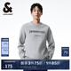 杰克·瓊斯（JACK&JONES）秋冬新款男士毛衣個性時尚字母印花設計寬松圓領針織衫男裝 中花灰 S 170