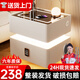 大海邊智能床頭柜2025新款臥室實(shí)木邊柜免安裝簡(jiǎn)約帶鎖置物儲物柜收納柜 奶白 無(wú)線(xiàn)充+燈+USB+密碼鎖+音響 寬50*深40*高48【懸浮感應燈帶】