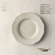 九土手工陶瓷日式精致餐盤(pán)好看盤(pán)子家用菜盤(pán)餐具漂亮甜點(diǎn)盤(pán)西餐盤(pán) 窯變白餐盤(pán) 1個(gè) 21cm