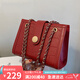 viney牛皮包包女包結(jié)婚包輕奢單肩斜挎鏈條包生日七夕情人節(jié)禮物送女友