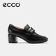 愛步（ECCO）樂福鞋女 25年新款優(yōu)雅淺口正裝單鞋粗跟高跟鞋女 型塑291903 黑色29190301001 37