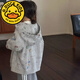 G.DUCKKIDS女童外套春秋款2025新款洋氣兒童秋裝連帽衛(wèi)衣女孩秋季開(kāi)衫上衣潮 灰色外套 160 cm 建議150-160cm10-12歲