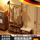 法·瑪莎 FAV MARTHA德國實木衣帽架換鞋凳一體家用門口入戶中古可坐鞋柜輕奢 多功能衣帽架120【茶色】