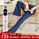 betu百圖女裝秋季牛仔褲高腰褲子大長(zhǎng)腿喇叭牛仔褲女2208T72 深牛仔藍(lán) L