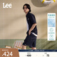 Lee商場同款25春夏新品松緊腰仿亞麻超輕清水洗男牛仔短褲休閑潮 清水洗 M