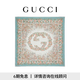 GUCCI古馳印花桑蠶絲斜紋方巾[七夕禮物] 海軍藍(lán)和粉色 均碼
