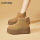 DAPHNE雪地靴2025冬季新款厚底保暖加絨舒適面包鞋時(shí)尚百搭棉鞋女