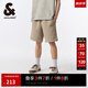 杰克·瓊斯（JACK&JONES）25年男裝短褲男士夏季運動休閑五分褲中褲寬松沙灘褲大褲衩外穿 E11卡其色 M (175)