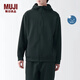 無印良品（MUJI） 男式 防紫外線易干毛圈拉鏈連帽衫防曬衣防曬服硬核防曬BI00EA3A 黑色 L （175/100A）