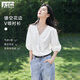 對白法式鏤空花邊V領(lǐng)白色襯衫女2026夏季新款優(yōu)雅別致泡泡袖上衣 氣質(zhì)白 M