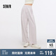 森馬（Semir）休閑褲女質(zhì)感慕斯褲慵懶垂感秋季寬松軟糯肌理闊腿褲107524127005