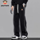 大嘴猴（paul frank）休閑褲男士垂感運動(dòng)褲子男秋季針織衛褲男褲寬松長(cháng)褲 玄黑色 XL