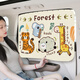 艾布與棉花汽車(chē)遮陽(yáng)簾車(chē)窗滑軌式窗簾寶寶車(chē)內側窗隱私簾軌道防曬隔熱遮光簾 長(cháng)頸鹿老虎-【后排單片】