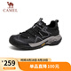 駱駝（CAMEL）踏山男士戶外登山復(fù)古網(wǎng)面休閑低幫徒步鞋 G14S342046 黑色 42