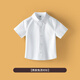 葉余青春兒童白襯衫夏季男童表演服女童短袖襯衣黑褲子套裝 白色尖領(lǐng)短袖 100 cm 30斤以上