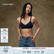 Calvin Klein內(nèi)衣【七夕禮物涼感風(fēng)暴引力帶】女無鋼圈提花肩帶文胸QF7659AD VN7-滄海藍 M