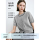 迪賽尼斯（DESIGNICE）2024夏季新款法式小香風(fēng)開衫圓領(lǐng)短袖灰色薄款毛針織衫女 灰色 L
