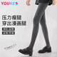 優(yōu)棵樹打底褲女秋冬加絨加厚保暖可外穿不勾絲不掉襠高腰收腹提臀連褲襪 深灰連腳-【秋季200g/10~25℃】 1條 均碼 （適合80-130斤）
