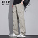 JEEP SPIRIT吉普褲子夏季男薄款潮流工裝褲男士冰絲休閑褲寬松直筒闊腿運(yùn)動(dòng)褲