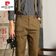 皮爾卡丹（pierre cardin）美式復古直筒背帶褲男阿美咔嘰工裝連體褲英倫古著(zhù)吊帶褲 卡其色褲子單件 32 (2.5尺) (140-150)斤
