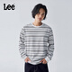 Lee【張凌赫同款】商場(chǎng)同款25早秋新品舒適版圓領(lǐng)條紋男長(cháng)袖T恤 白色 L