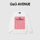 G&G AVENUE 1992法國G&G AVENUE輕奢潮牌老花字母圓領衛(wèi)衣秋季休閑長袖男女同款 白色/White XL