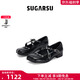 SugarSu 25年春季新款復(fù)古蝴蝶頭時尚柳釘金屬扣瑪麗珍單鞋女 黑色 36