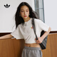 adidas經(jīng)典簡約純棉運(yùn)動(dòng)上衣圓領(lǐng)短袖T恤女裝夏季阿迪達(dá)斯三葉草 漢玉白 M