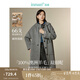 茵曼（INMAN）100綿羊毛連帽雙面呢大衣2024冬季女裝新款中長款毛呢外套上衣 深灰色 S