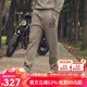 AKSERIESAK男裝新復(fù)古回潮系列易穿搭針織拉絨直筒休閑長褲男2252221 軍卡其 L