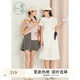紫涵（ZIHAN）紫涵蝴蝶結(jié)短袖襯衫連衣裙女2025年夏季新款可愛學(xué)院風(fēng)減齡a字裙 白色 L