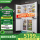迪恩彩DINCEI全嵌入式冰箱 60cm以內(nèi)超薄底部散熱內(nèi)嵌式隱藏式櫥柜冰箱 變頻風冷80cm寬十字對開四門冰箱 十字四門全嵌入式 386WQB