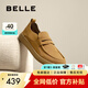 百麗七夕禮物戶外工裝鞋男25春新牛皮革軟底輕便皮鞋A1859AM5 土黃 38 (240mm)