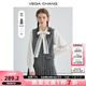 VEGA CHANG時(shí)尚套裝女2025年春秋季新款小香風(fēng)背心裙+系帶襯衫休閑兩件套 雜灰色（連衣裙） M